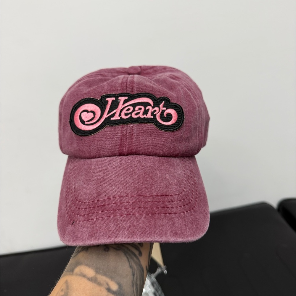 Heart patched hat